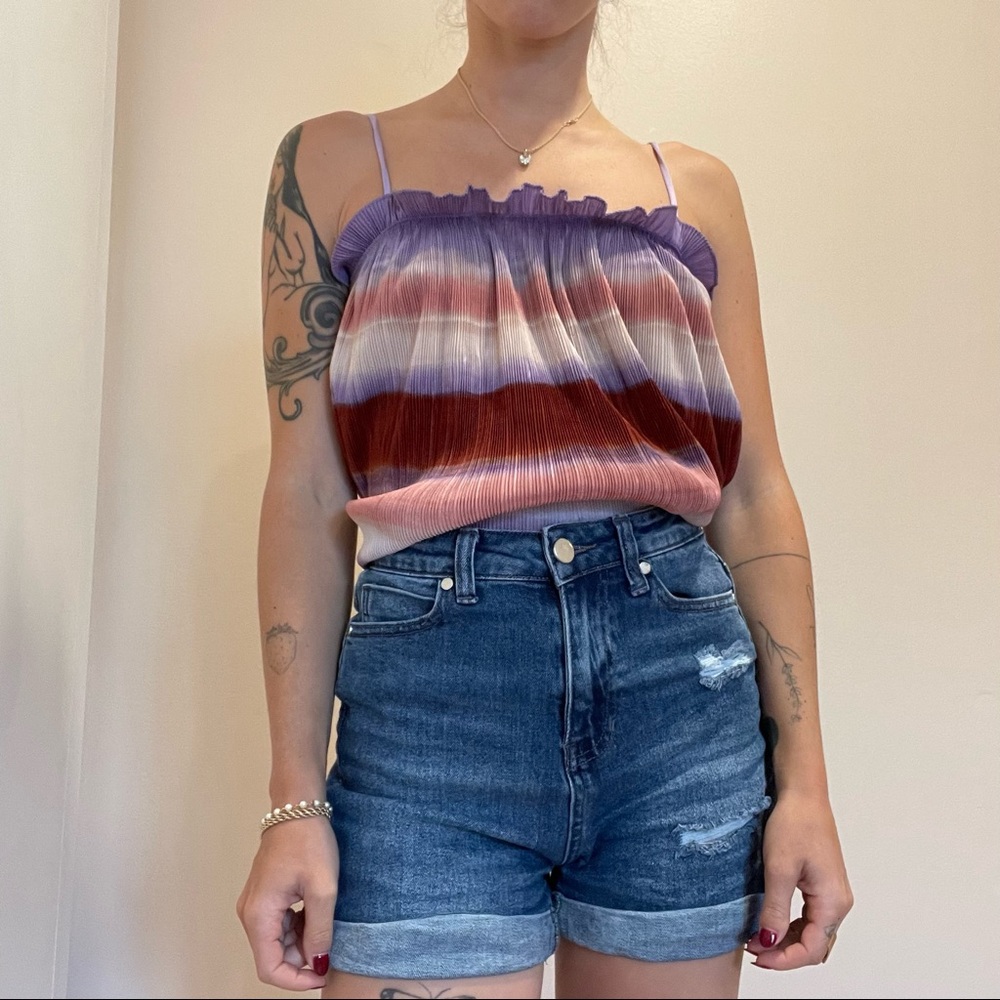 madewell pleated tank top size xs
